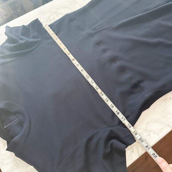 Sara Campbell Navy Wrap Mock Neck Short Sleeve Maxi Dress women's size large - Picture 10 of 12